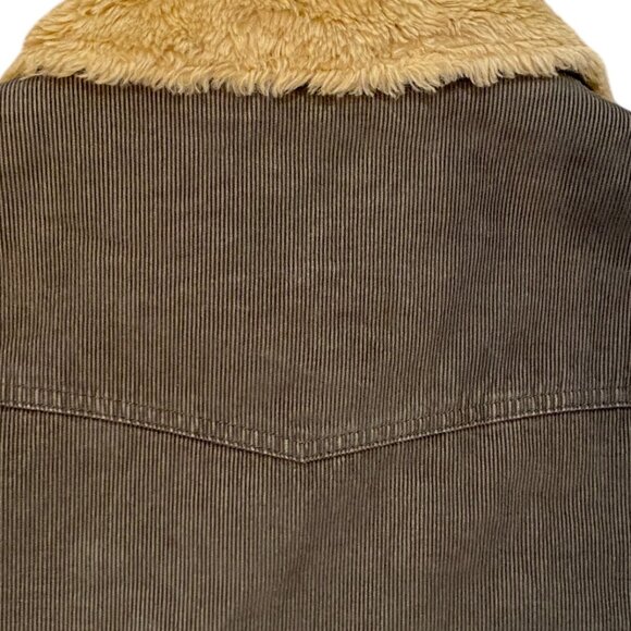 Cabela’s Corduroy Sherpa Trucker Vest Olive Chore Barn Ranch Utility Western-L - Picture 10 of 16